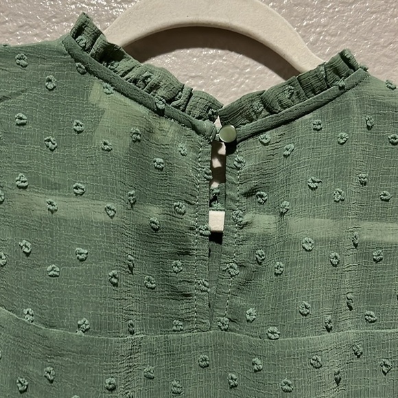 monteau boho high neck polka dot textured tier dress womens size small - Picture 10 of 11